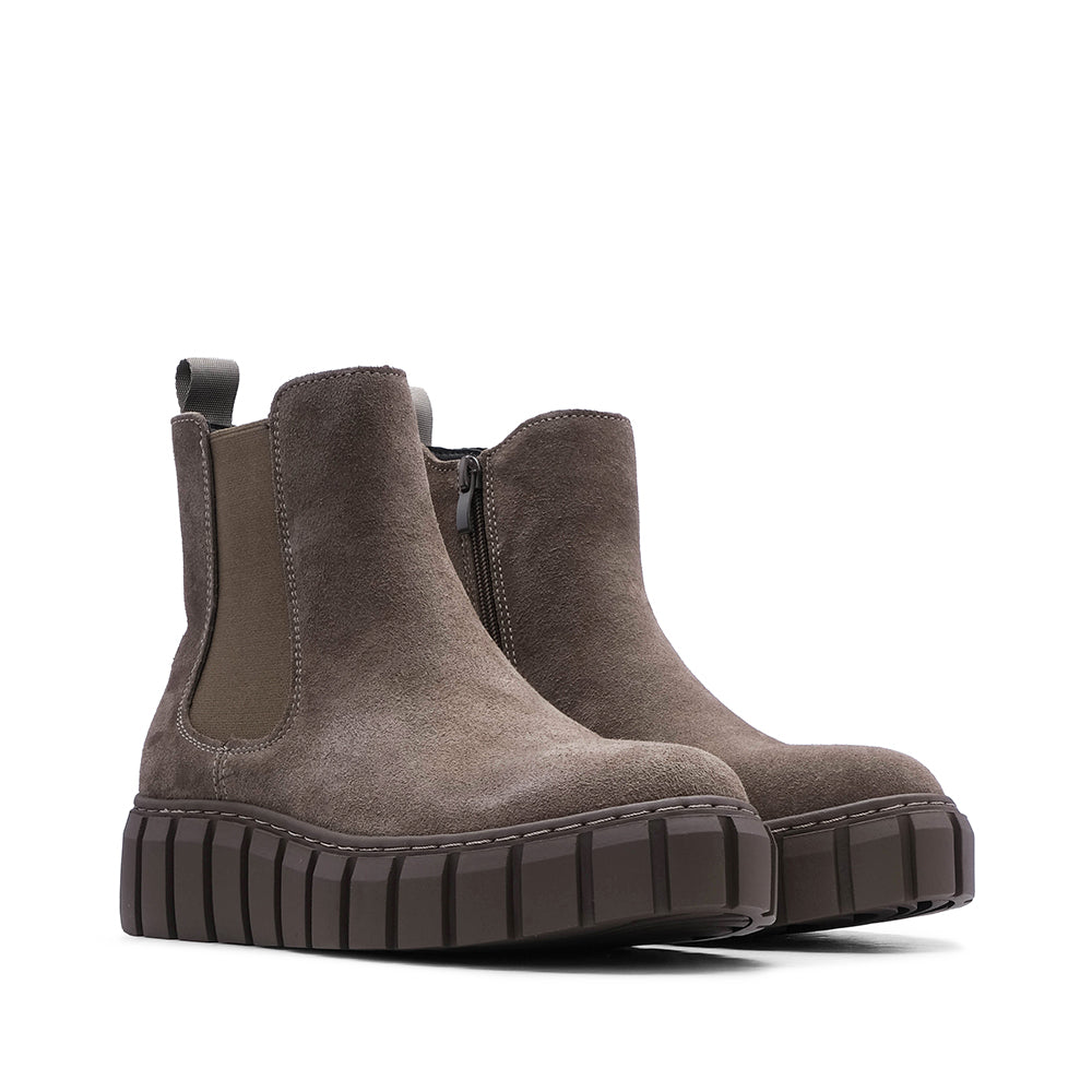 Bota Casual Mulher Camurça Taupe