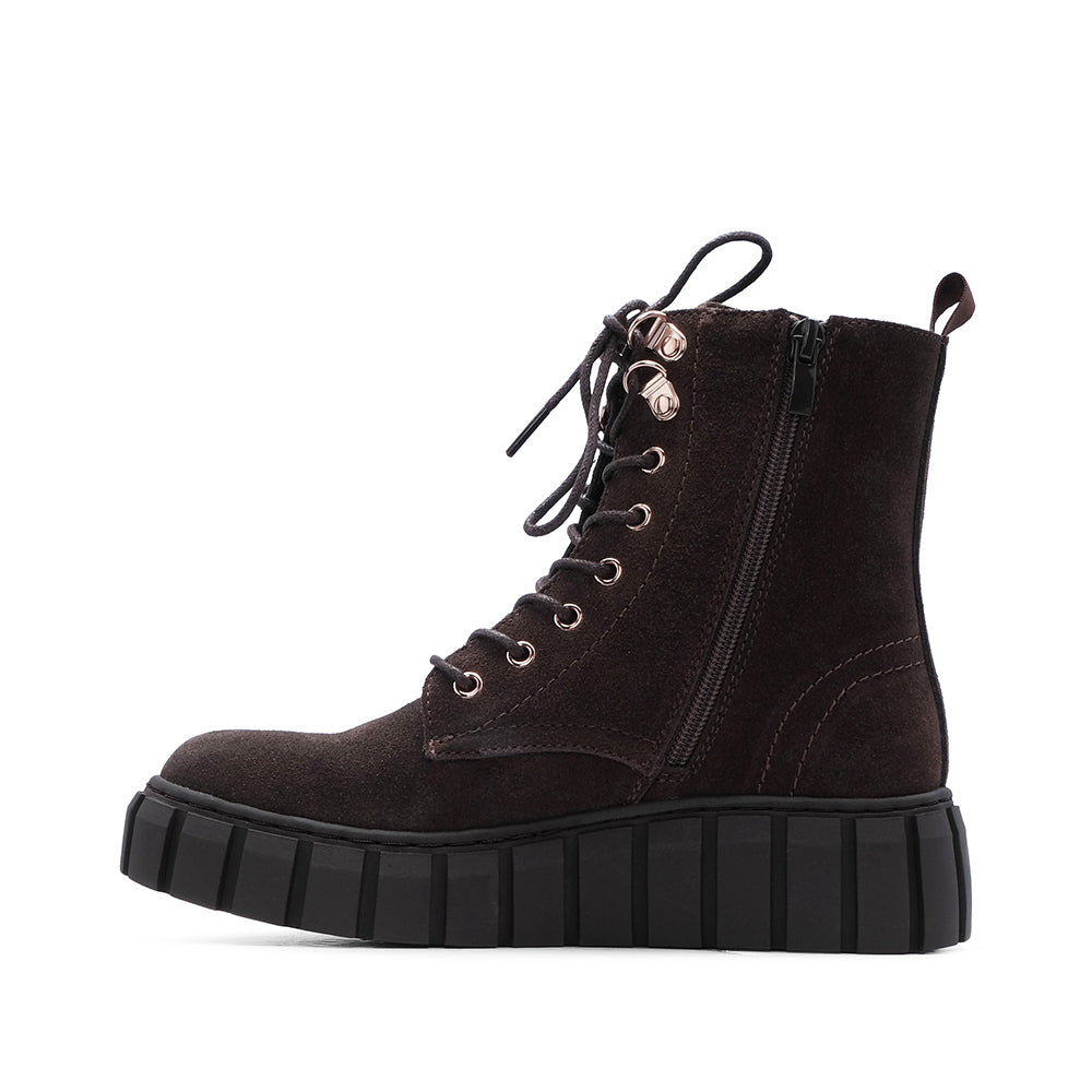 Bota Casual Mulher Camurça Café