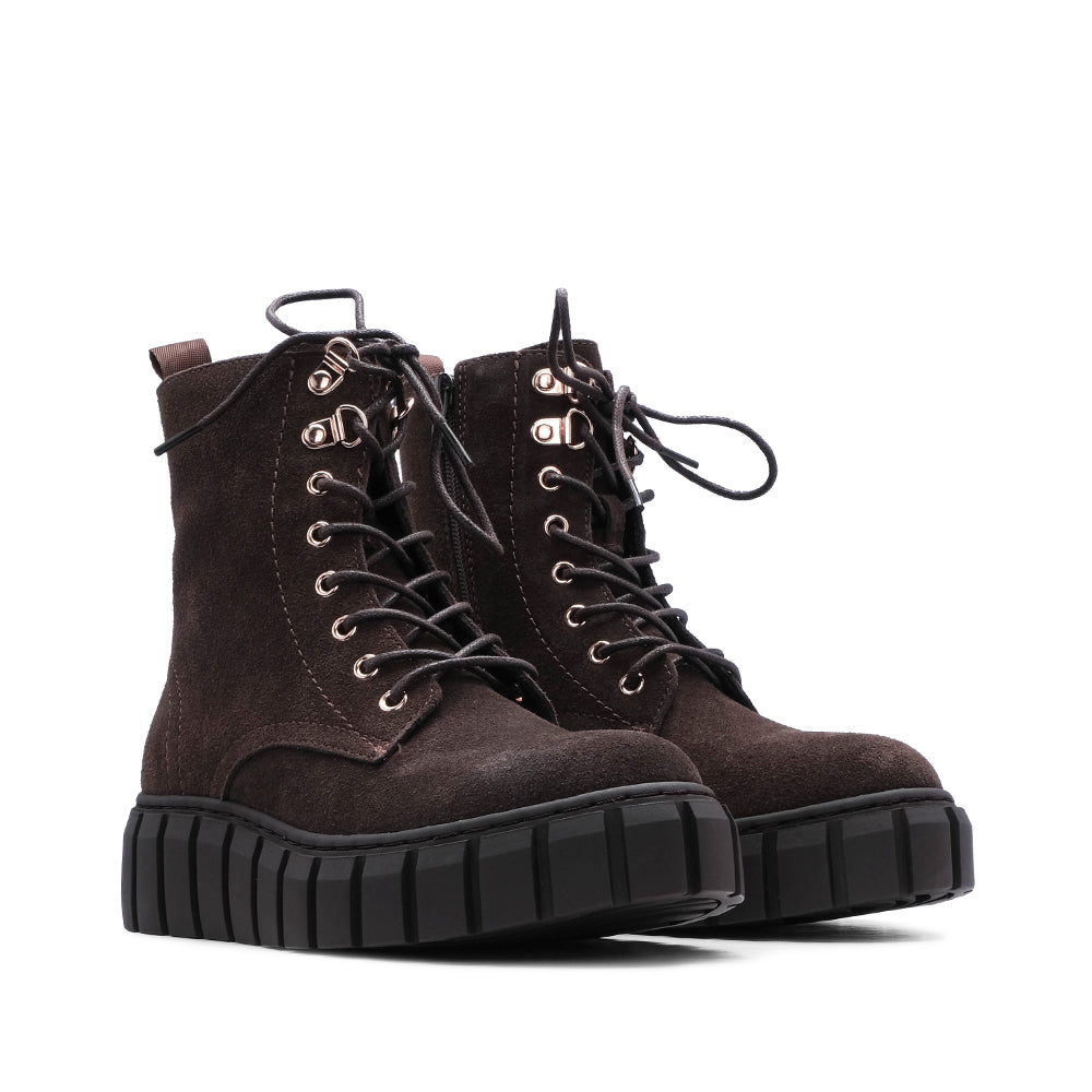 Bota Casual Mulher Camurça Café