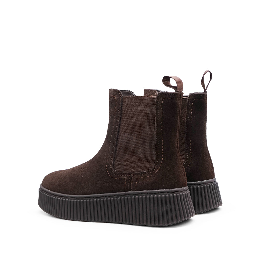 Bota Chelsea Mulher Camurça Café