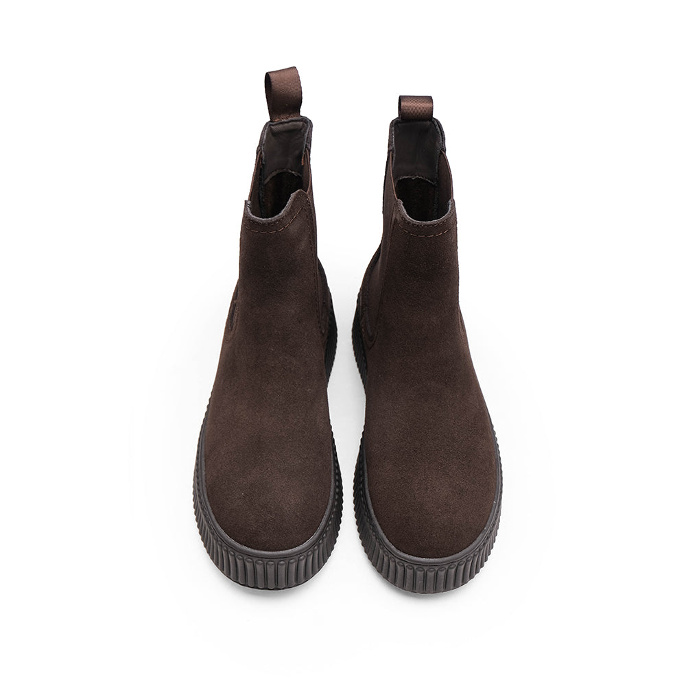 Bota Chelsea Mulher Camurça Café