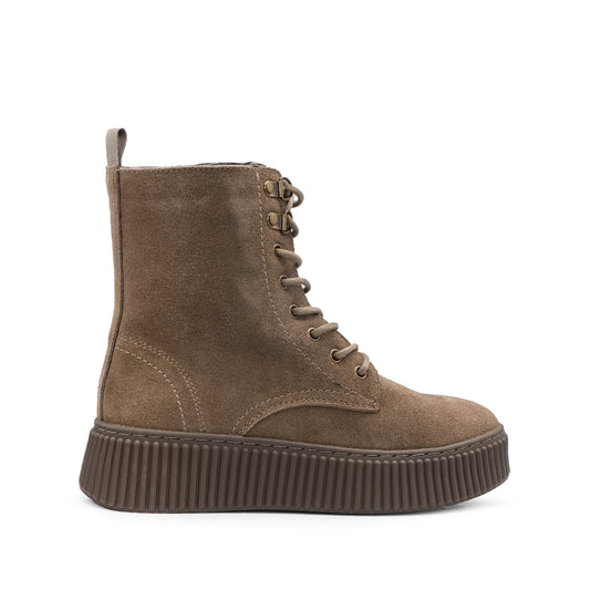 Bota Militar Mulher Camurça Taupe
