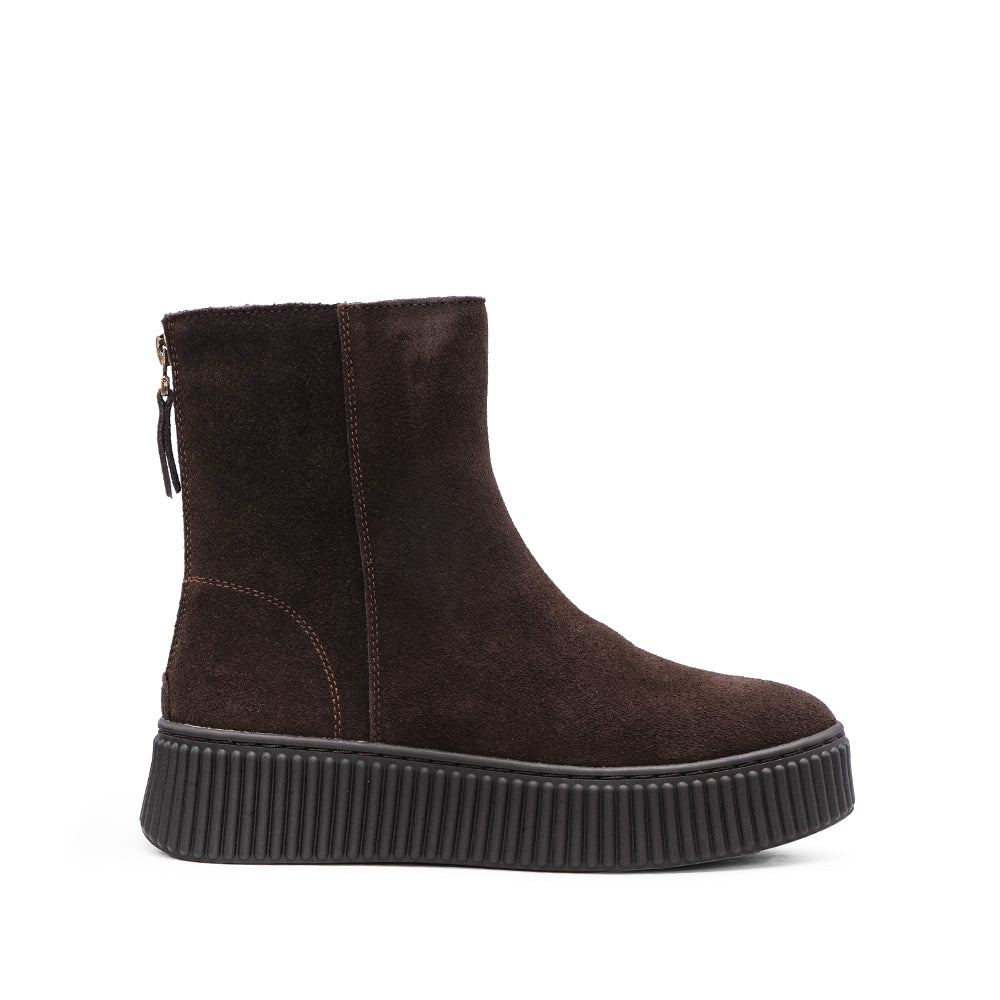 Bota Casual Mulher Camurça Café