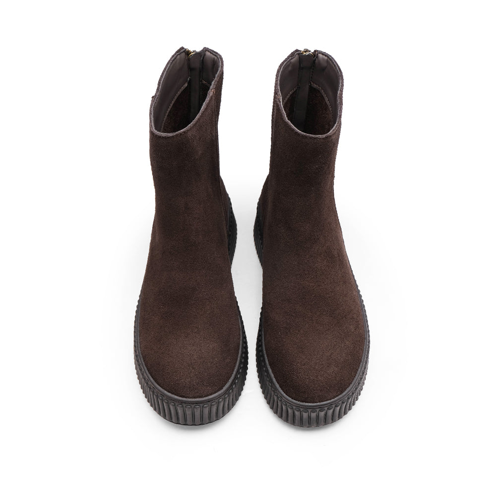 Bota Casual Mulher Camurça Café