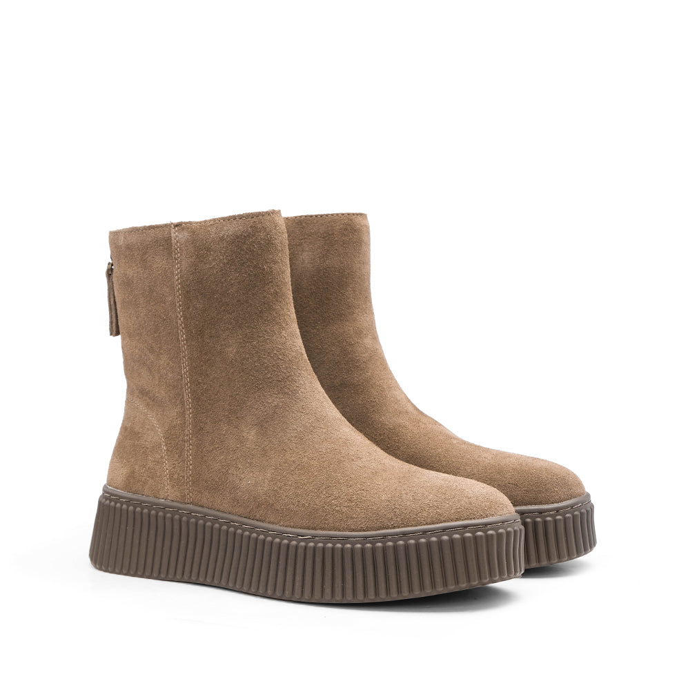 Bota Casual Mulher Camurça Taupe