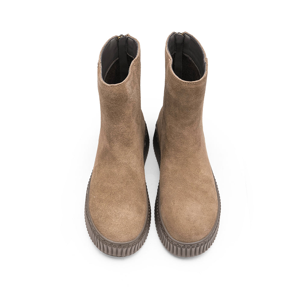 Bota Casual Mulher Camurça Taupe
