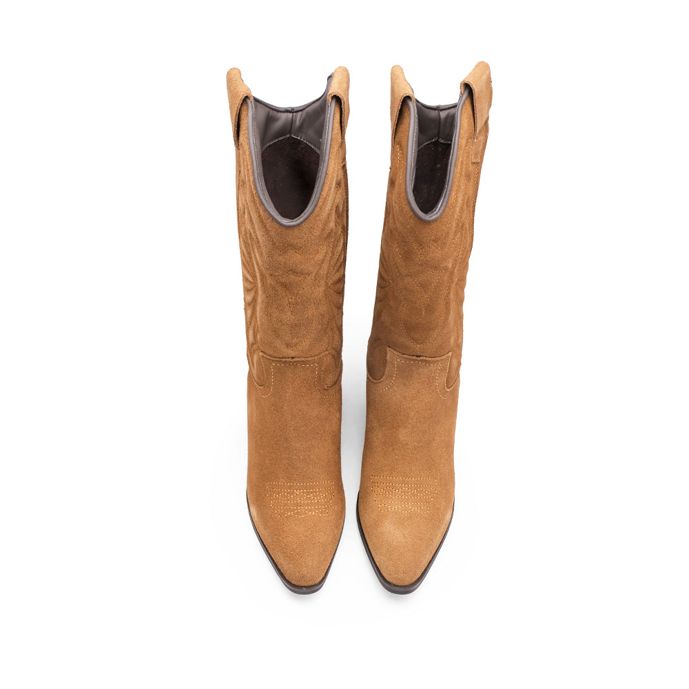 Bota Texana Mulher Camurça Camel