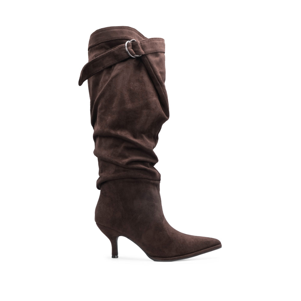 Bota Salto Alto Mulher Castanho