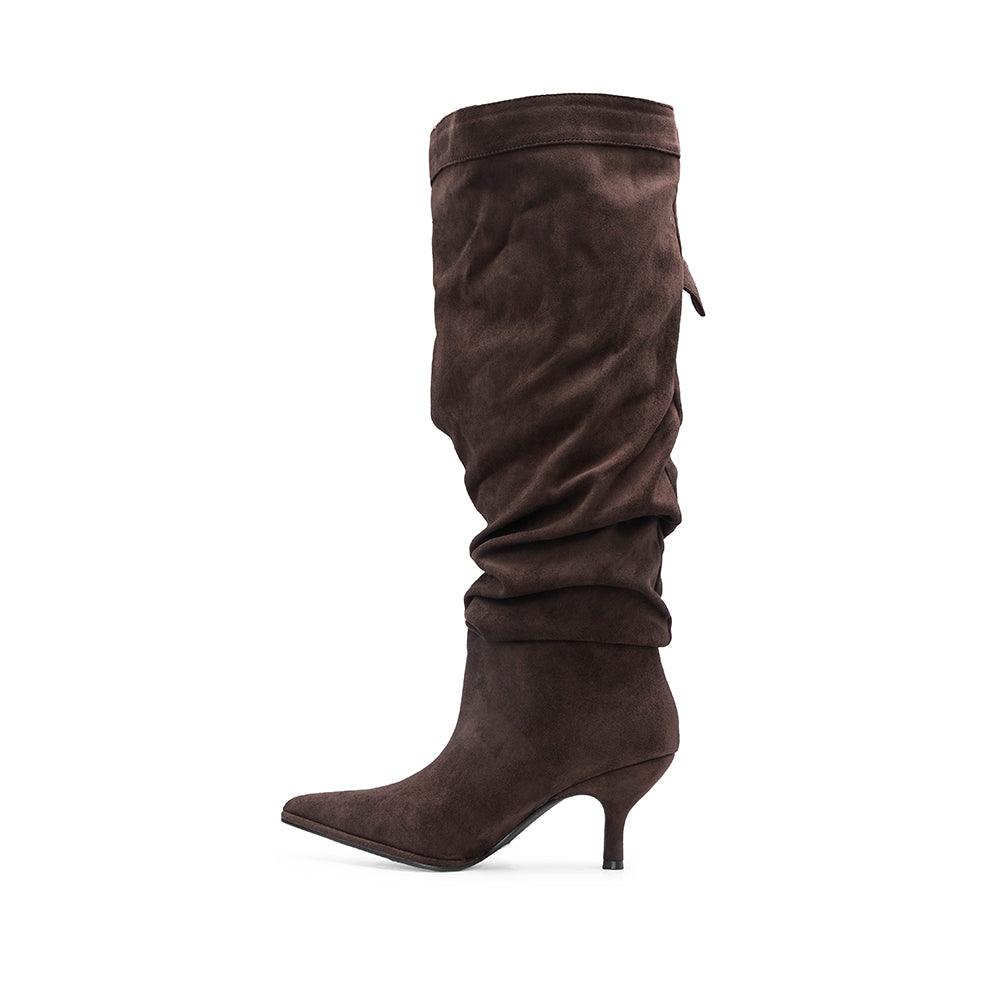 Bota Salto Alto Mulher Castanho