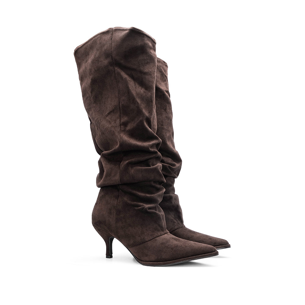 Bota Cano Alto Mulher Castanho