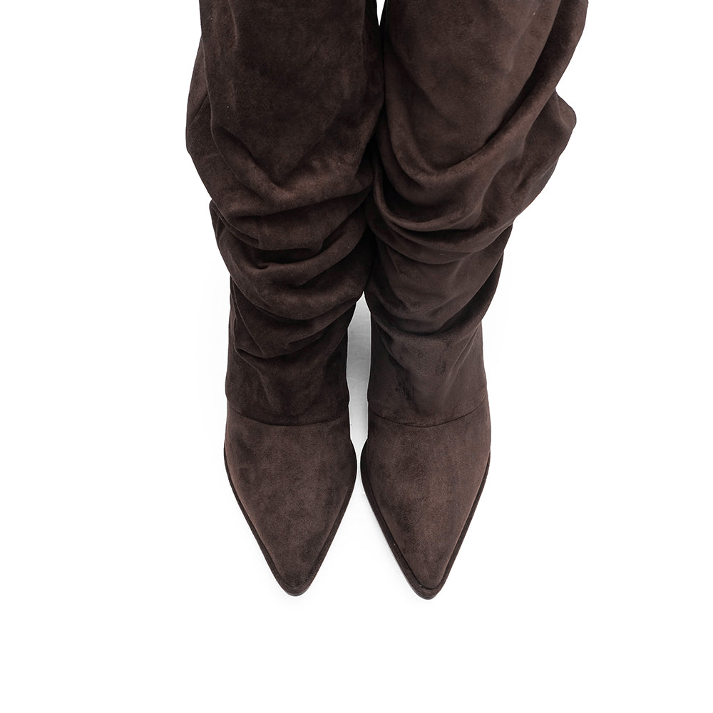 Bota Cano Alto Mulher Castanho