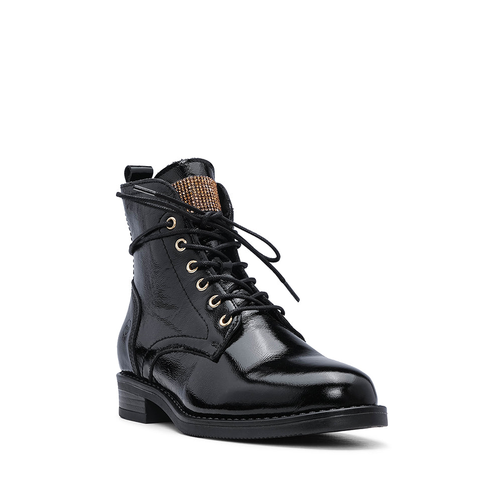 Botim Casual Mulher Verniz Preto