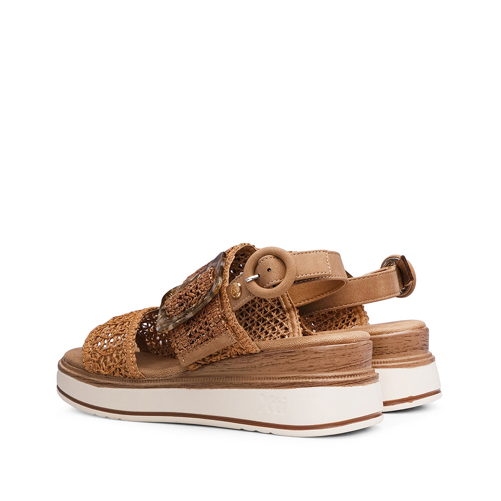 Sandália Plataforma Mulher Camel