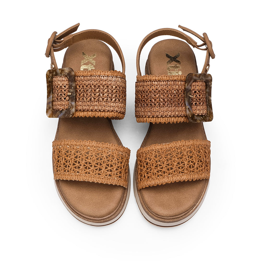Sandália Plataforma Mulher Camel