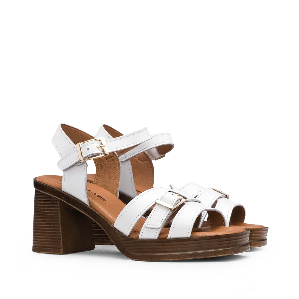 Sandália Salto Alto Mulher Pele Branco