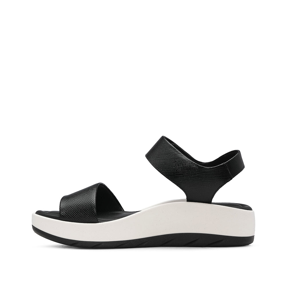 Sandália Plataforma Mulher Gravado Preto