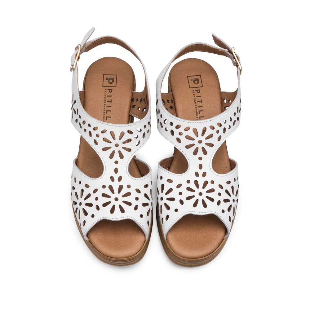 Sandália Casual Mulher Pele Branco