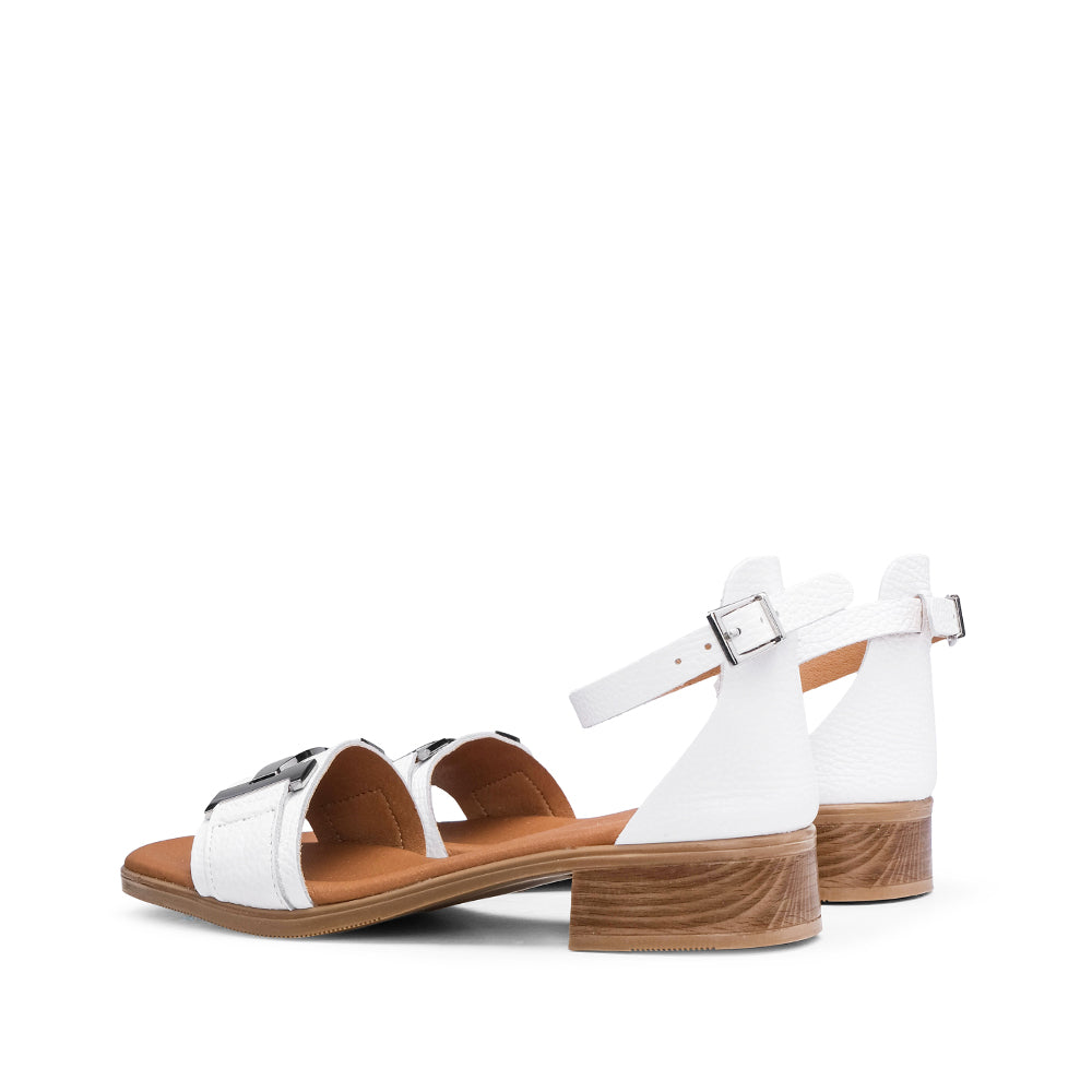 Sandália Casual Mulher Pele Branco
