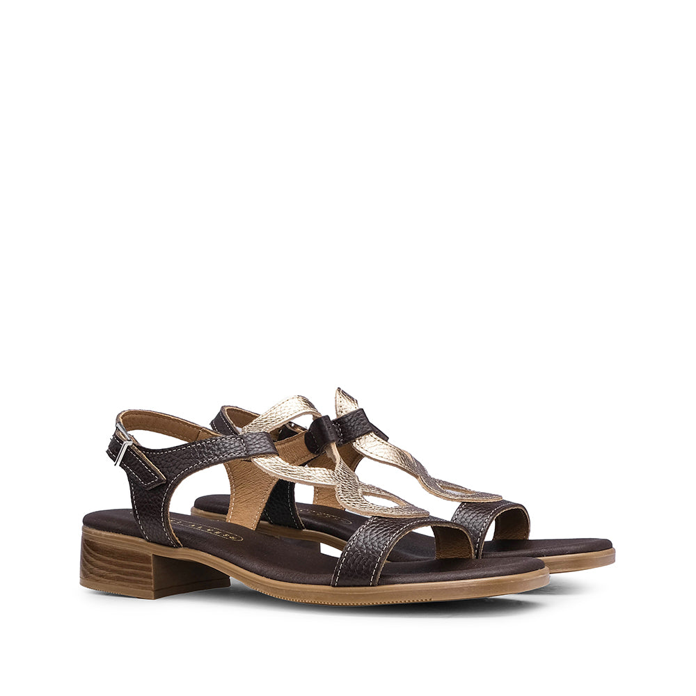 Sandália Casual Mulher Pele Castanho