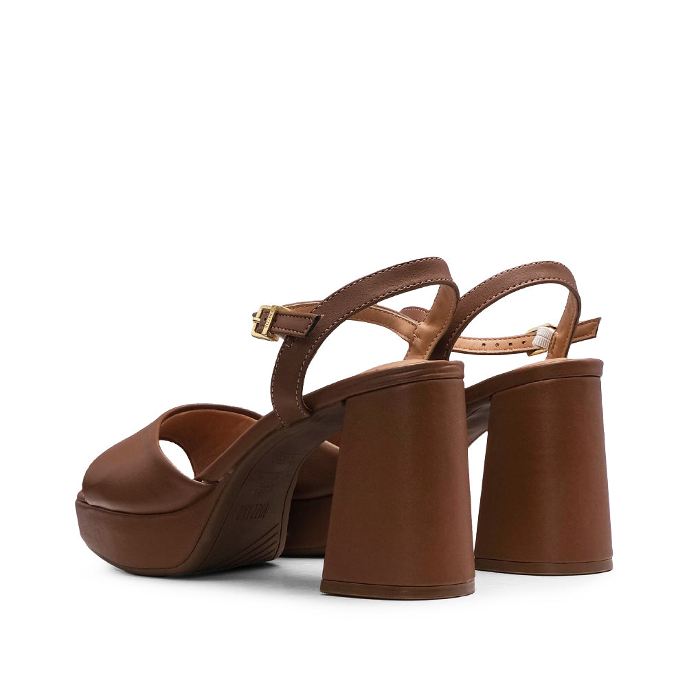 Sandália Salto Alto Mulher Camel