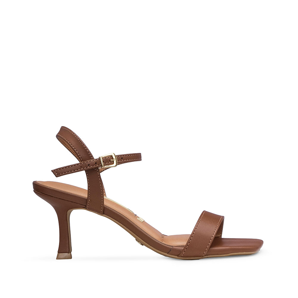 Sandália Salto Alto Mulher Camel