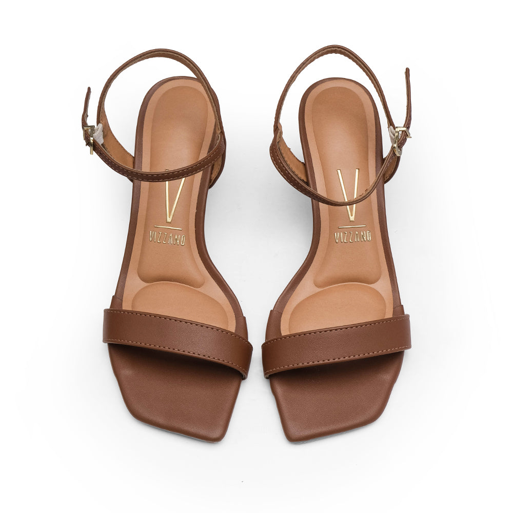 Sandália Salto Alto Mulher Camel