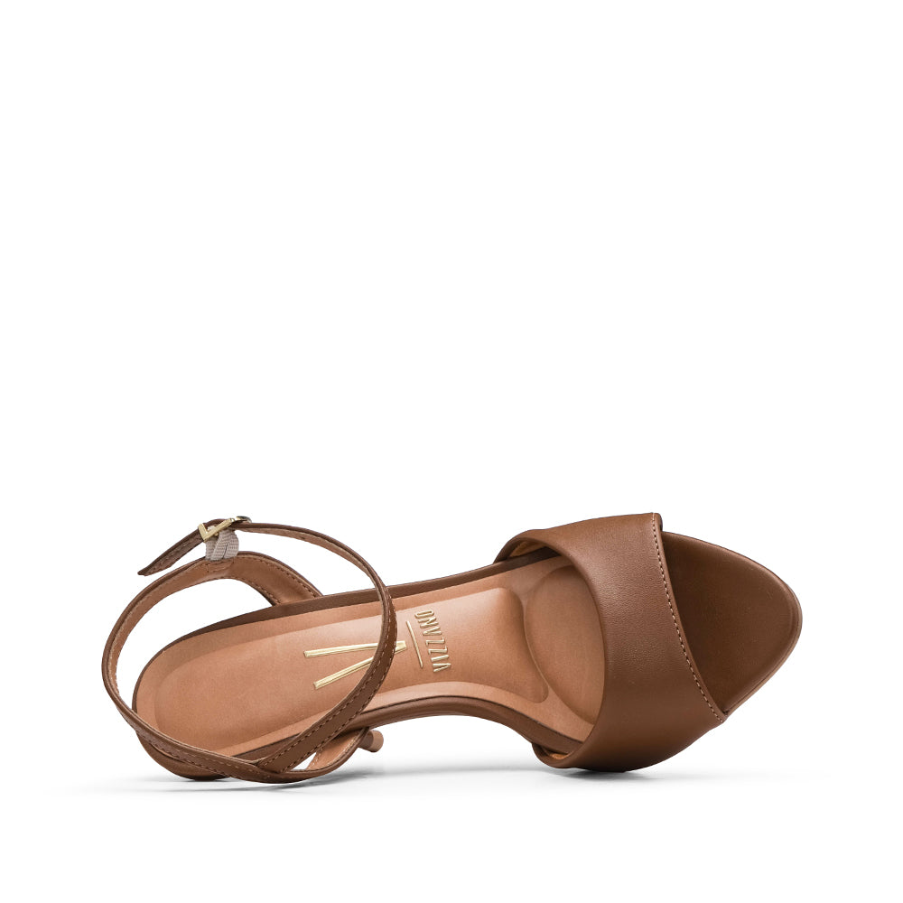 Sandália Salto Alto Mulher Camel