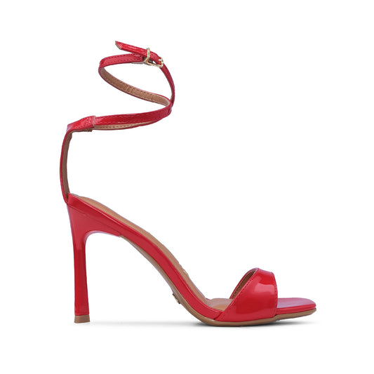 Sandália Salto Alto Mulher Verniz Vermelho