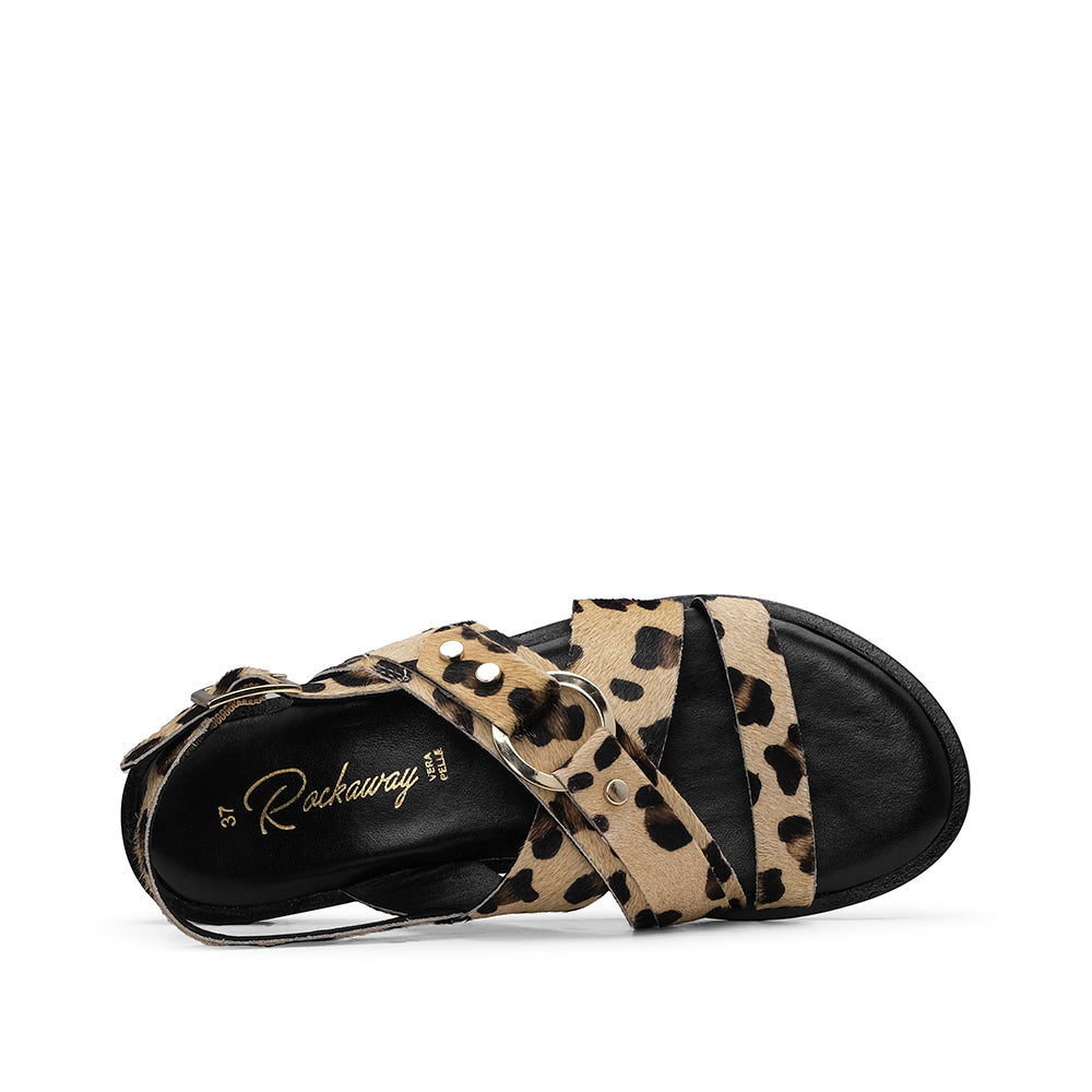 Sandália Salto Raso Mulher Leopardo