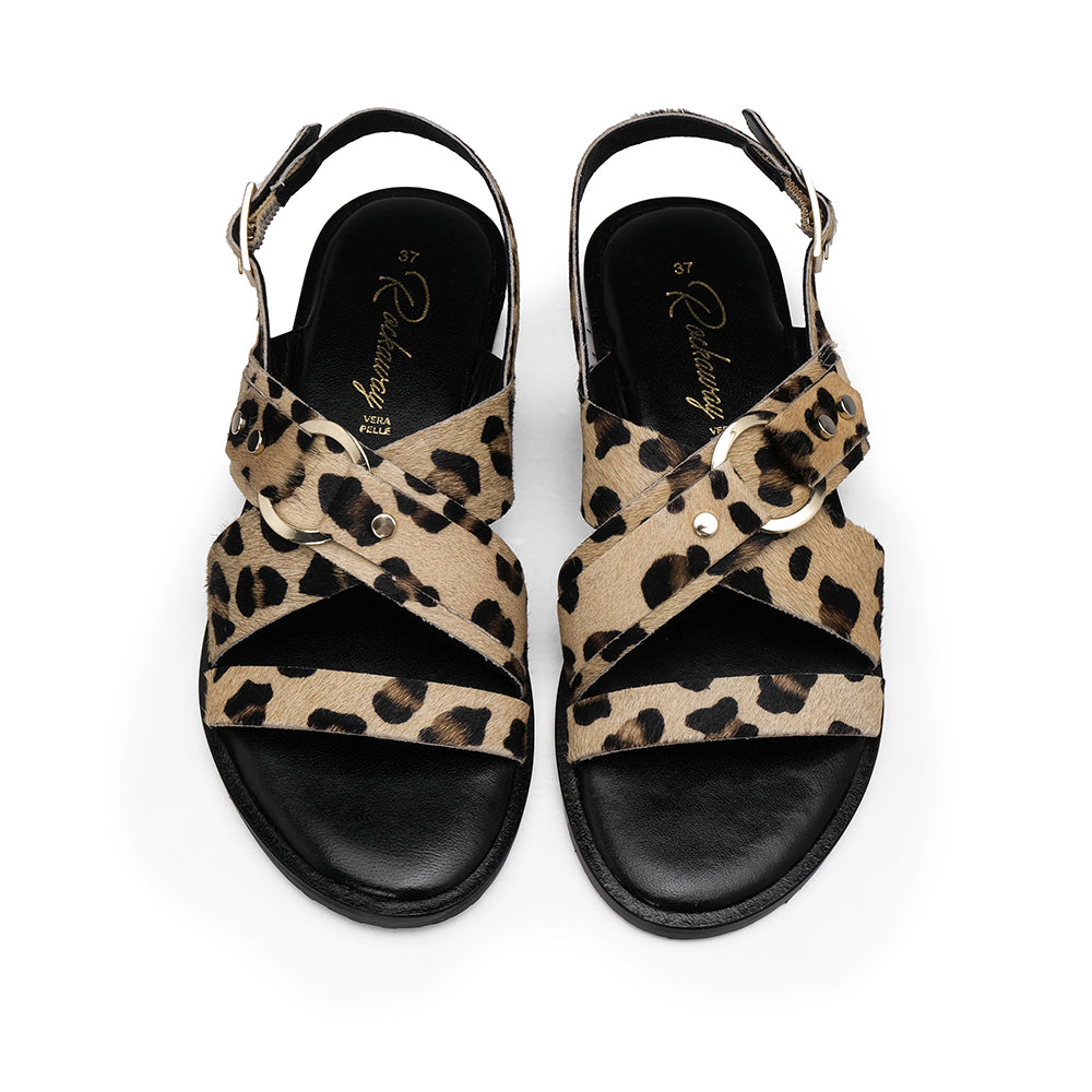 Sandália Salto Raso Mulher Leopardo