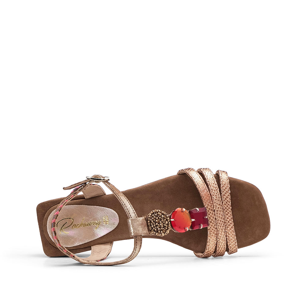 Sandália Salto Médio Mulher Cognac