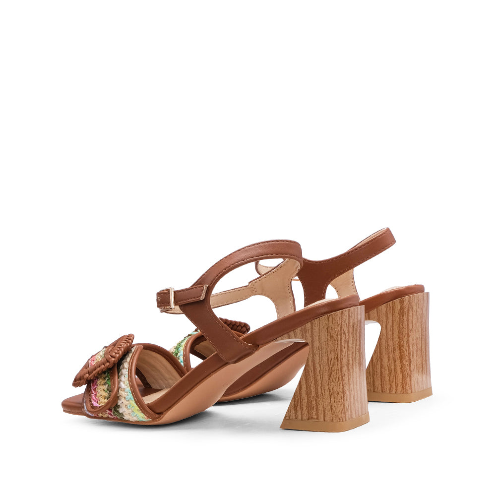 Sandália Salto Médio Mulher Multicolor