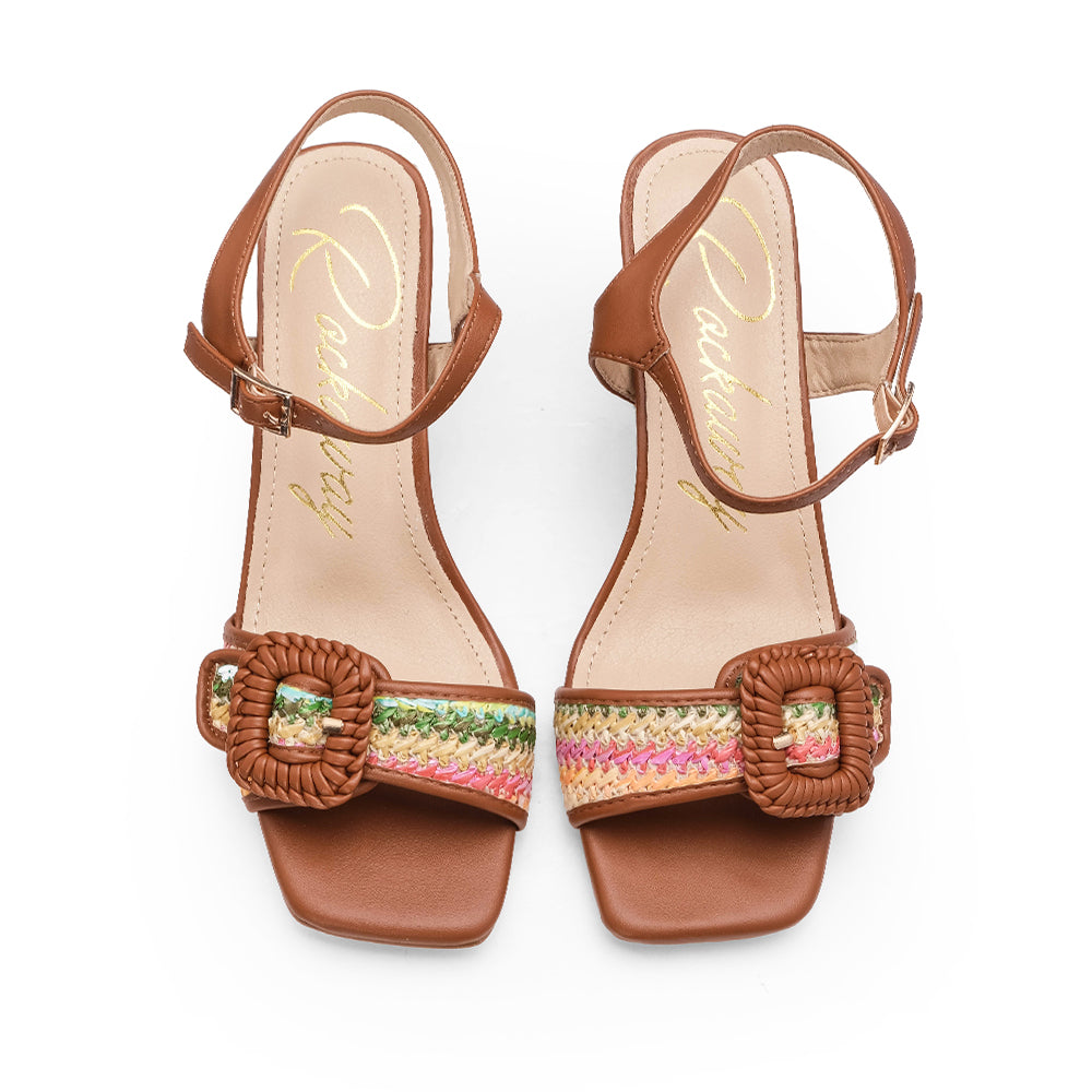 Sandália Salto Médio Mulher Multicolor
