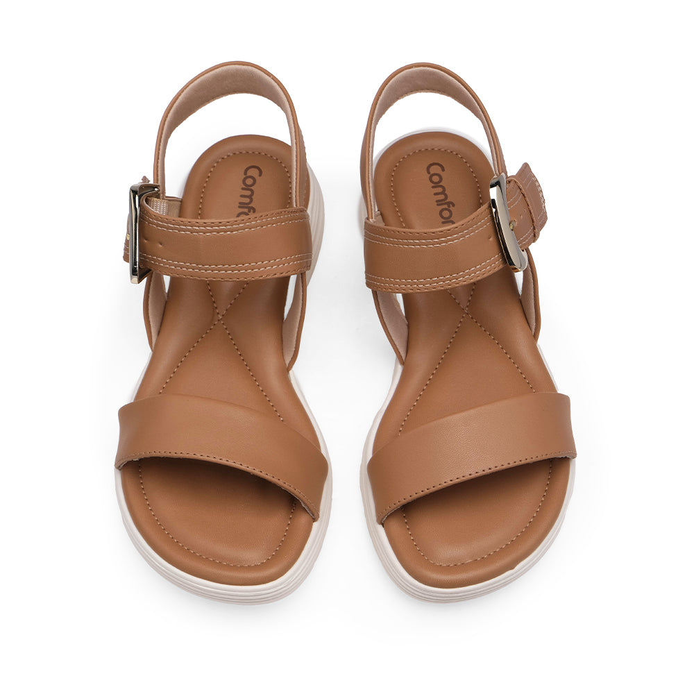 Sandália Conforto Mulher Camel