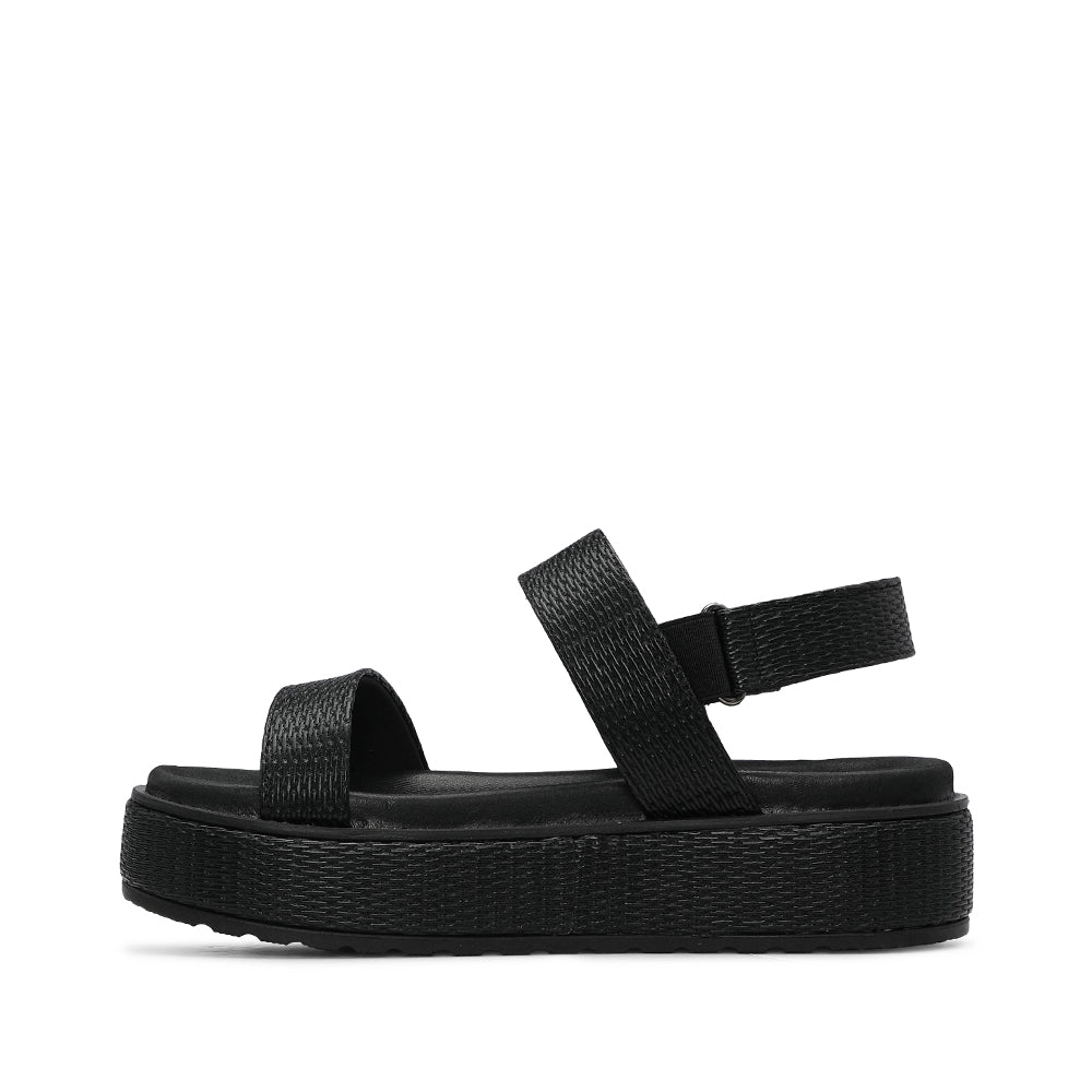 Sandália Plataforma Mulher Gravado Preto