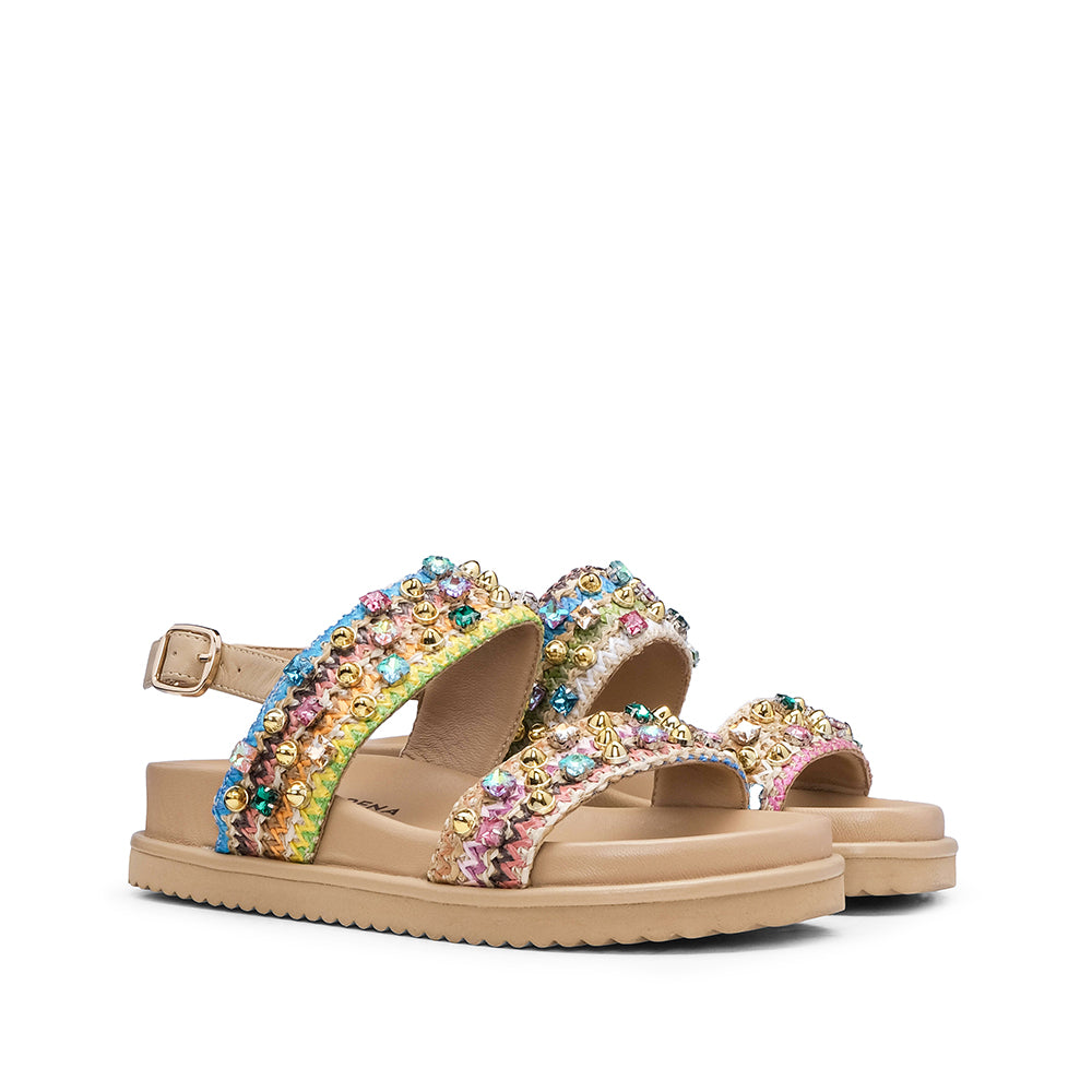 Sandália Salto Raso Mulher Multicolor