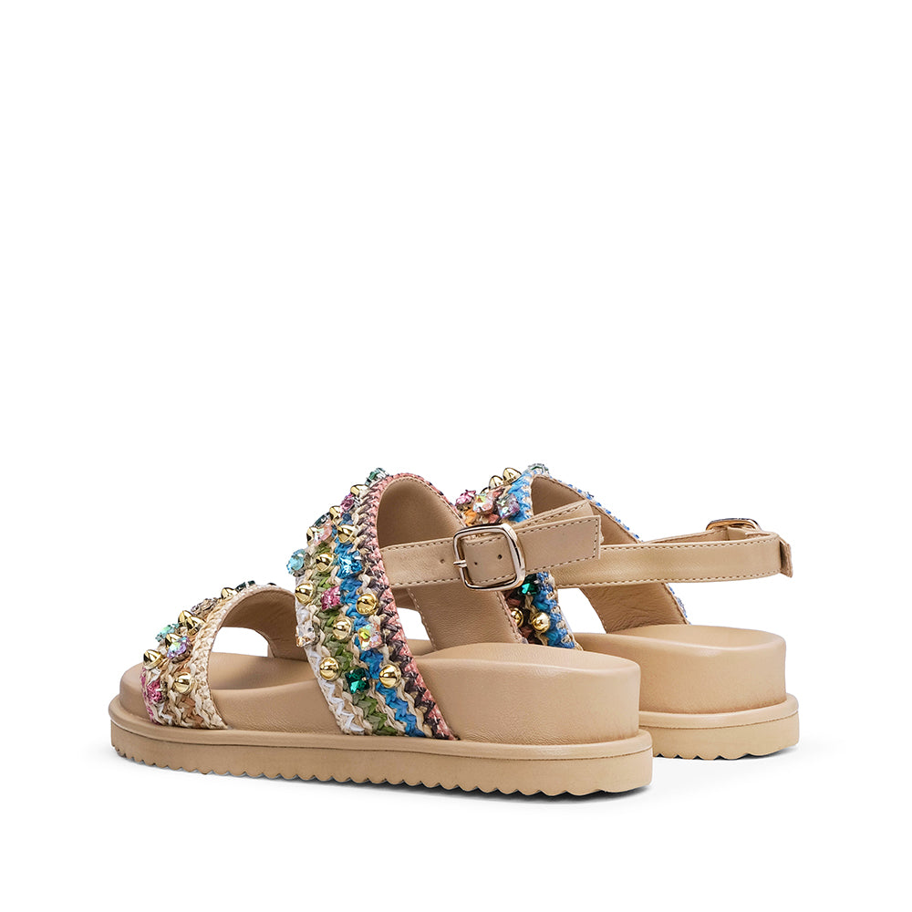 Sandália Salto Raso Mulher Multicolor