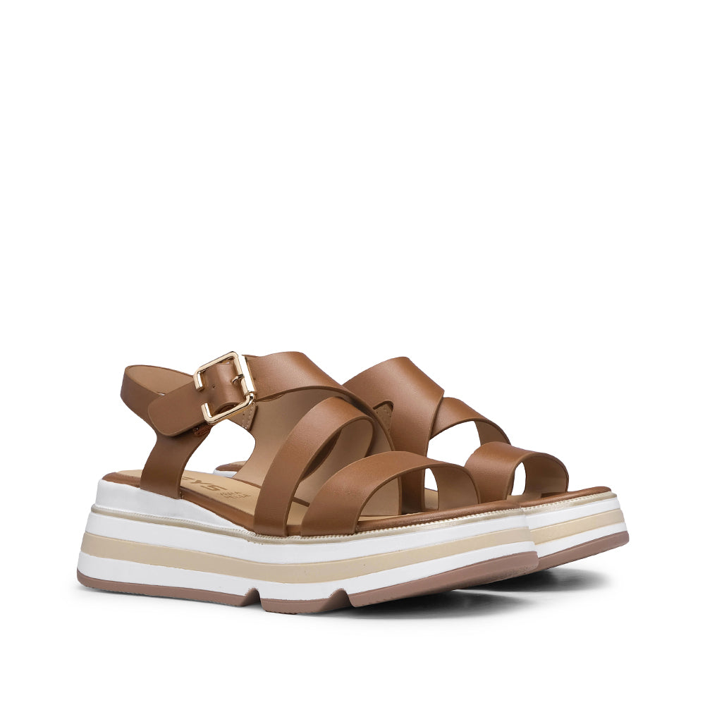 Sandália Plataforma Mulher Camel