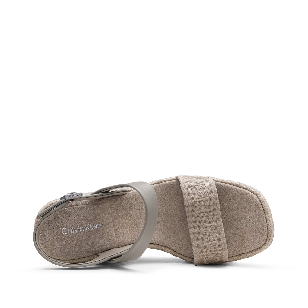 Sandália Salto Cunha Mulher Pele Sintética Bege