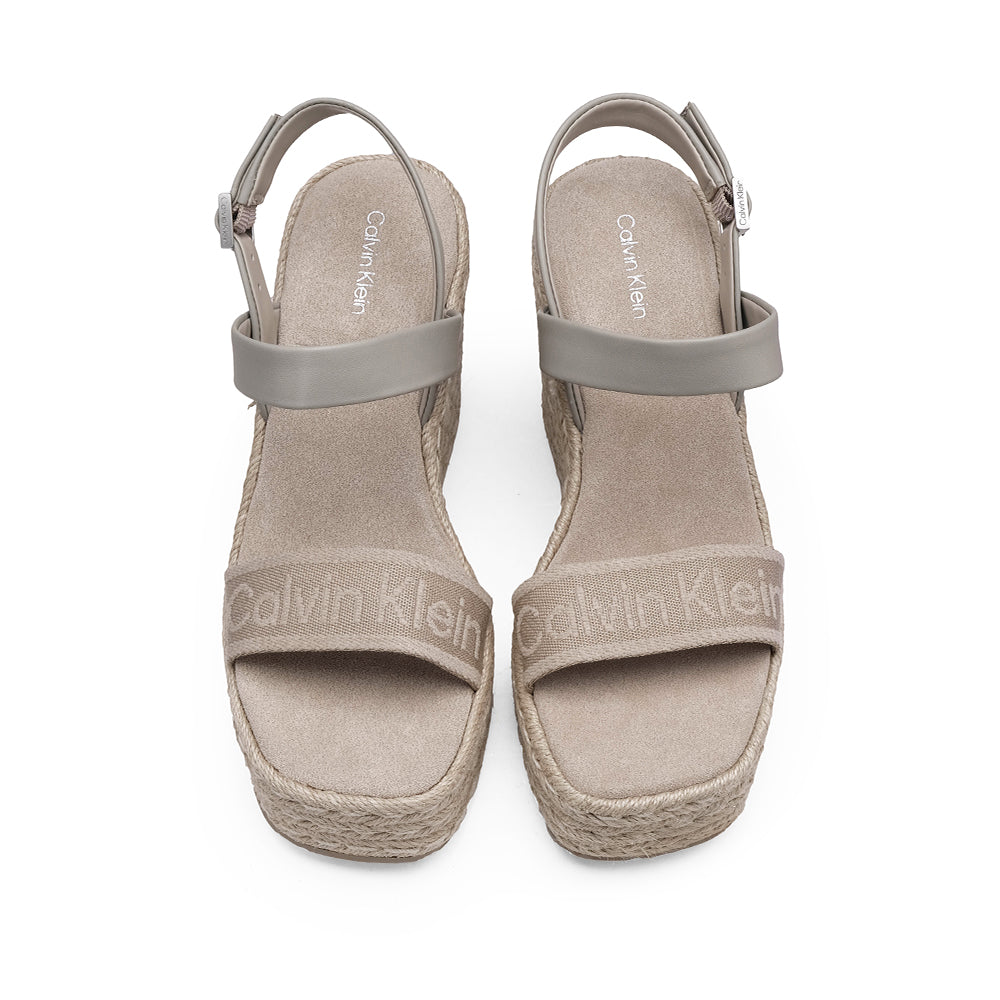 Sandália Salto Cunha Mulher Pele Sintética Bege