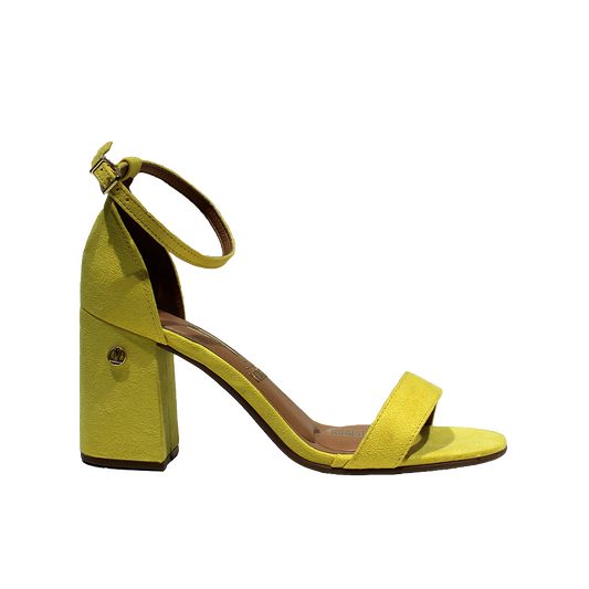 Sandália Salto Alto Mulher Camurça Amarelo