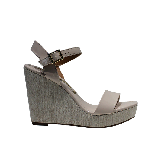 Sandália Salto Cunha Mulher Verniz Creme