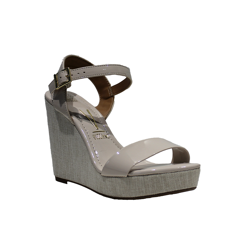 Sandália Salto Cunha Mulher Verniz Creme