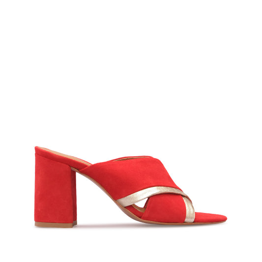 Soca Salto Alto Mulher Camurça Vermelho