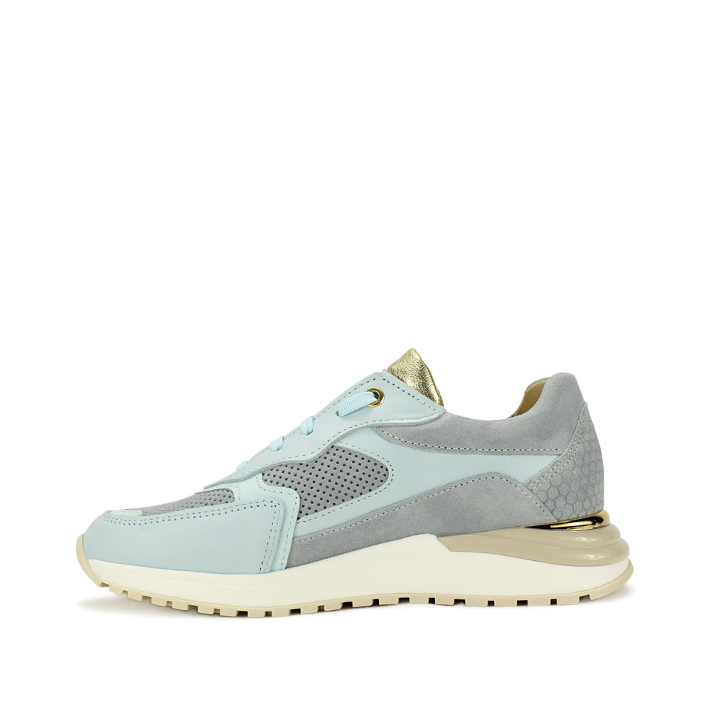 Sapatilha Casual Mulher Camurça Azul Celeste