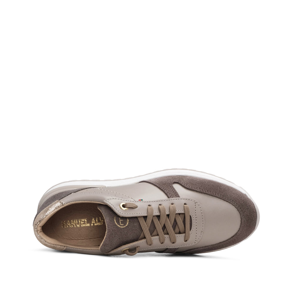 Sapatilha Casual Mulher Pele Taupe