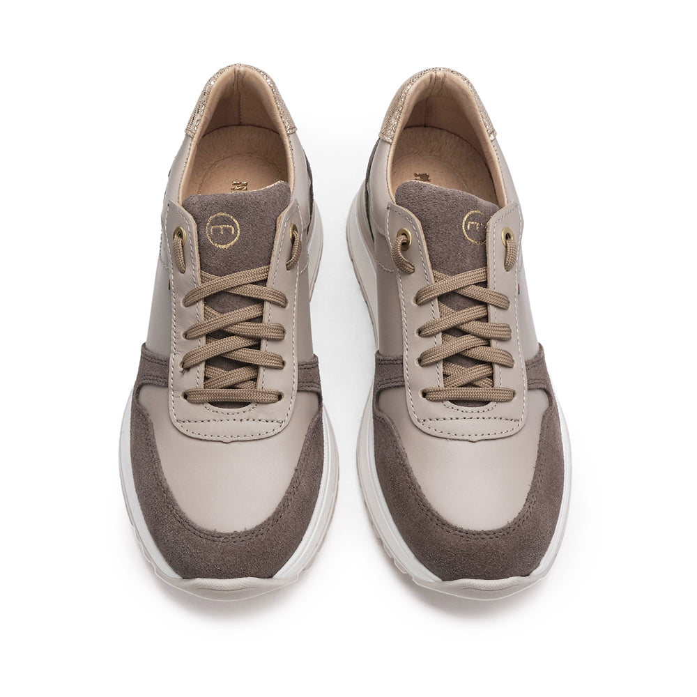 Sapatilha Casual Mulher Pele Taupe