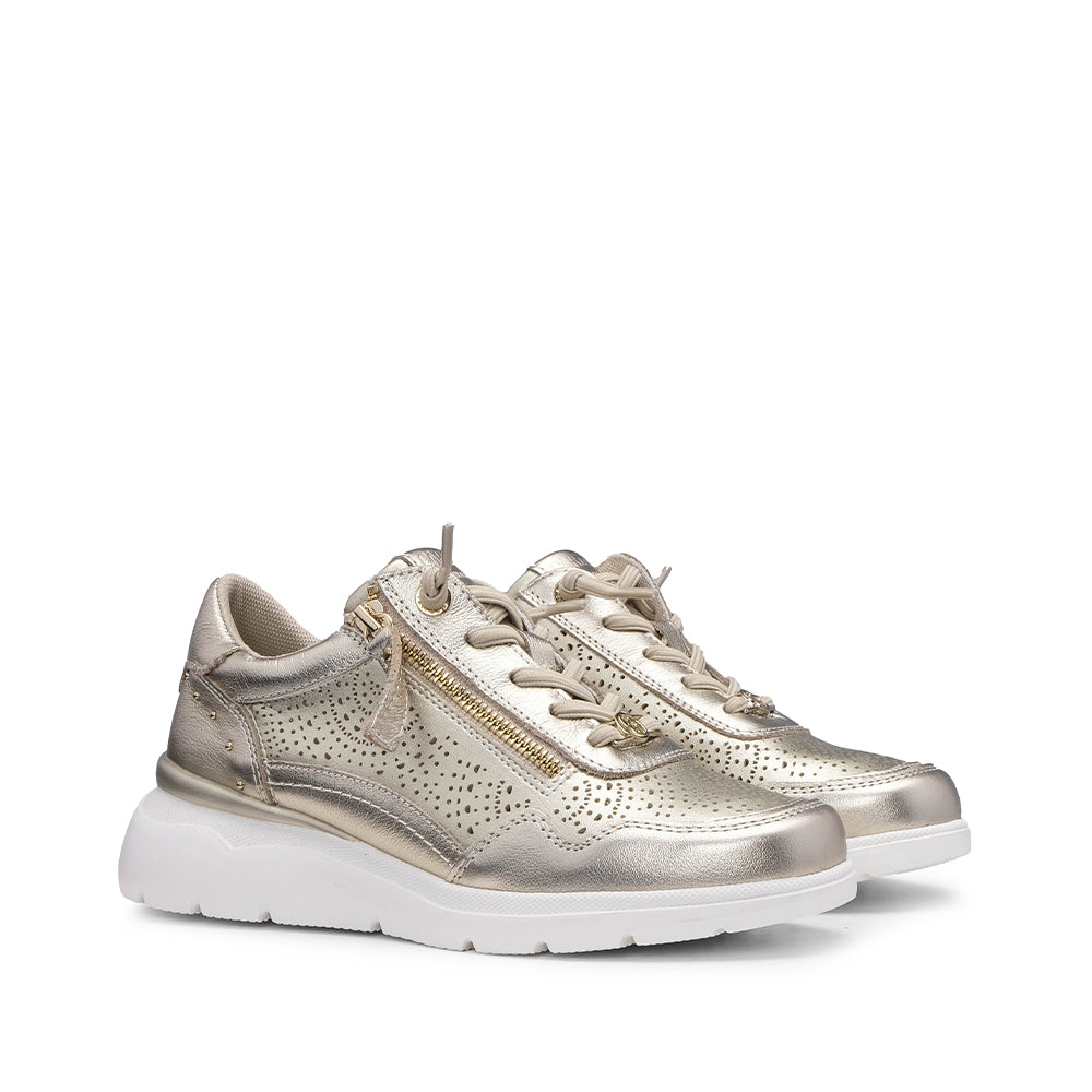 Sapatilha Casual Mulher Pele Dourado