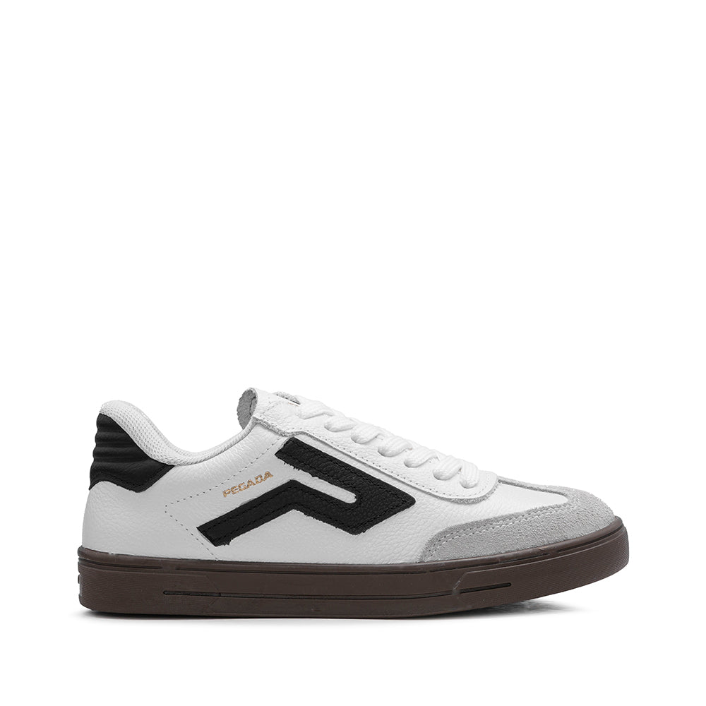 Sapatilha Casual Mulher Pele Branco E Preto