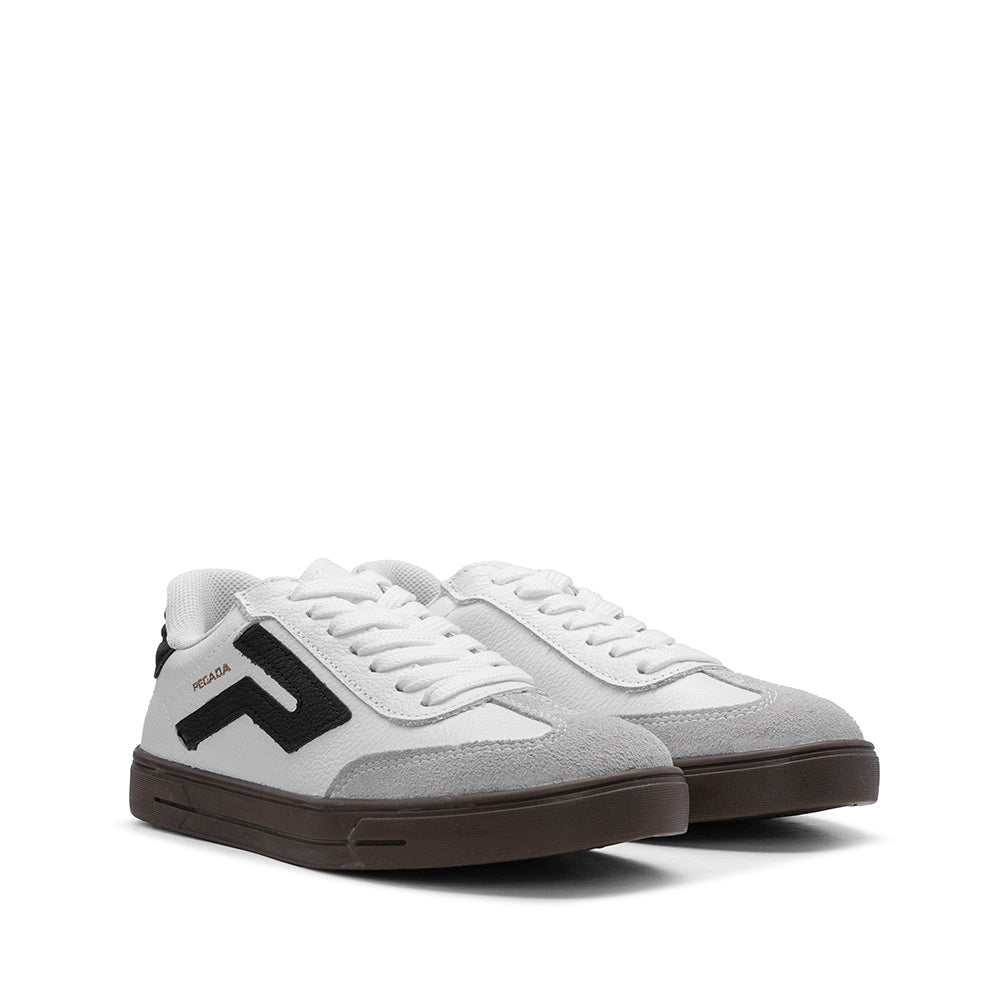 Sapatilha Casual Mulher Pele Branco E Preto